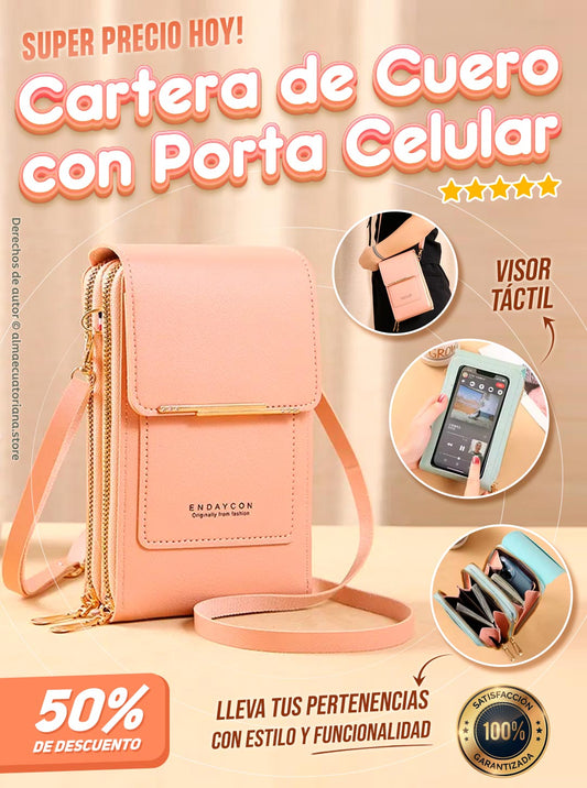 Cartera de Cuero Porta Celular